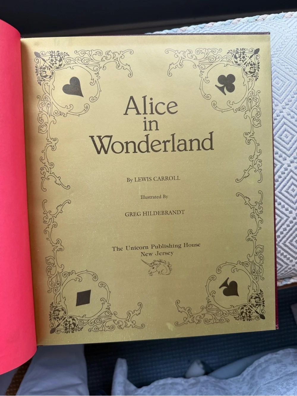 Classic Alice in Wonderland Hardcover Book - Burgundy Lewis Carroll illustrated